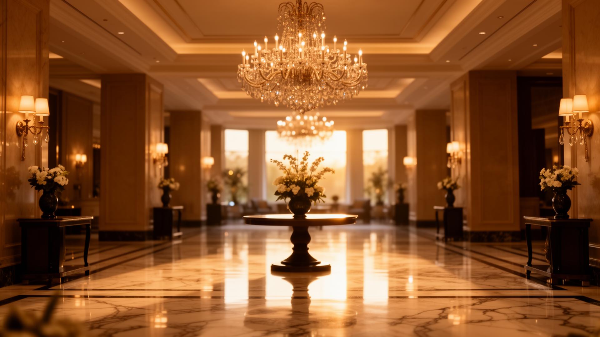 Luxury hotel lobby